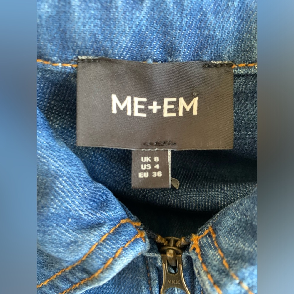 Me + Em Denim Jean Dress Women’s Size 4 Long Zip - Picture 3 of 5
